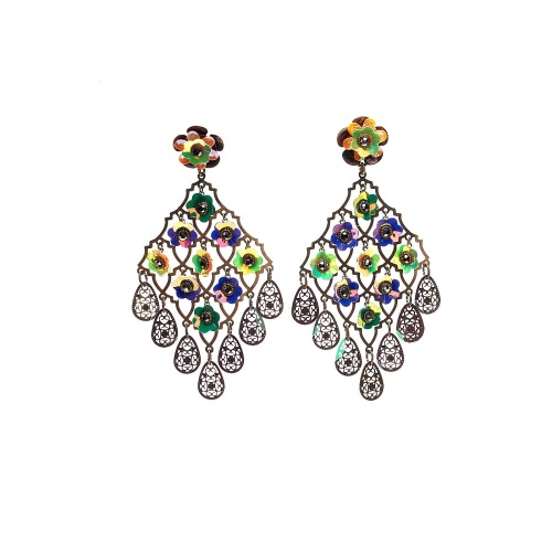 Серьги Moon Paris, подв.,"Цветочный сад",, Mo-1902-095