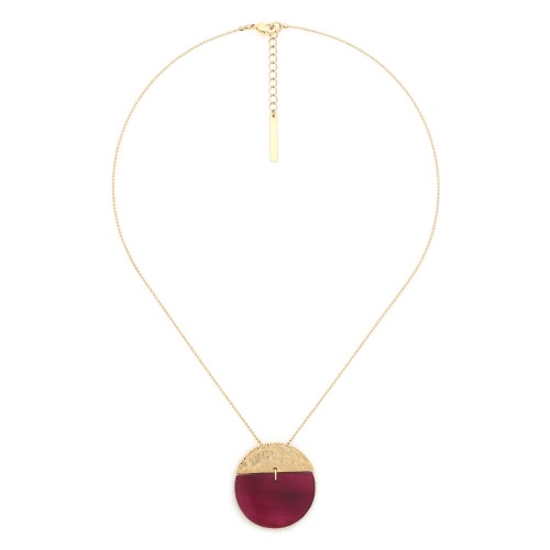 Колье Franck Herval, Marly, с ракушкой Capiz в смоле, FH25.2-15-64430 бордовый