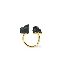 Кольцо Katerina Vassou, Happiness, незамкнутое, с друзой агата, KV25.1-403173GBLACK черный
