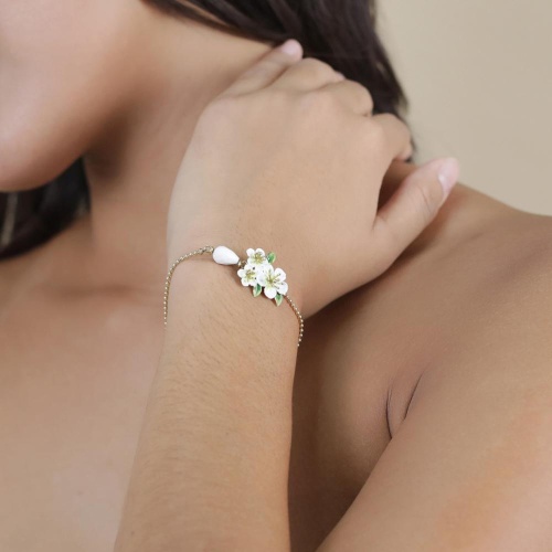 Браслет Franck Herval, Hana, с цветами, говлитом и цветной эмалью, FH25.1-13-72931 белый фото 5