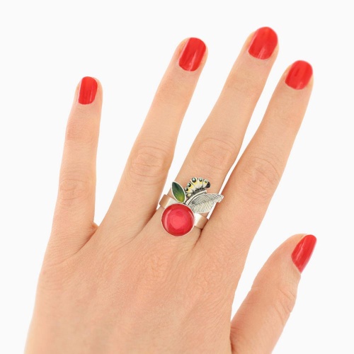 Кольцо TARATATA, Cocoon, разъемное, с цветной смолой, TT-E25-03407-103 красный фото 3