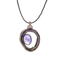 Колье Alcozer&J, змея с аметистом и кристаллами Swarovski, AL2502-C48FI24 сиреневый