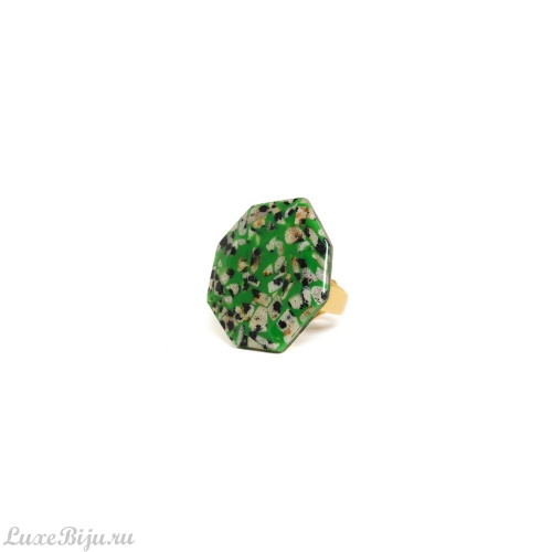 Кольцо Nature Bijoux, Palazzo, разъемное, с далматинской яшмой в смоле, NB23.2-19-24967 зеленый