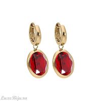 Серьги Qudo Creole TIVOLA small G siam, 310510 R/G
