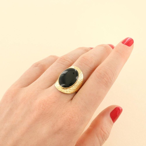 Кольцо TARATATA, Olive, разъемное, с цветной смолой и узорами, TT-W25-02403-202 черный фото 5