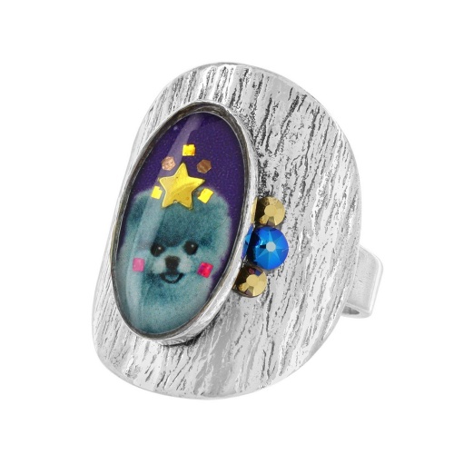 Кольцо TARATATA, Tootoo, разъемное,со смолой,стразами и блестками, TT-W23-10425-106 фиолетовый фото 2