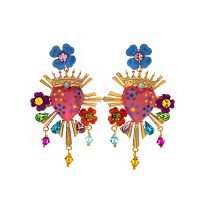 Серьги Celeste G, кристаллы Swarovski, эмаль, стекл.бусины, CS26.1-281 голубой