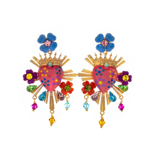 Серьги Celeste G, кристаллы Swarovski, эмаль, стекл.бусины, CS26.1-281 голубой