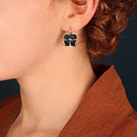 Серьги TARATATA, Hortensia, смола, золотая краска, микрошарики, TT-H25-13706-104 синий