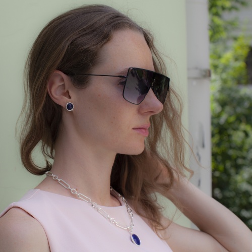 Пусеты Fiore Luna NATURAL LAPIS, LE1106 BL/S фото 4