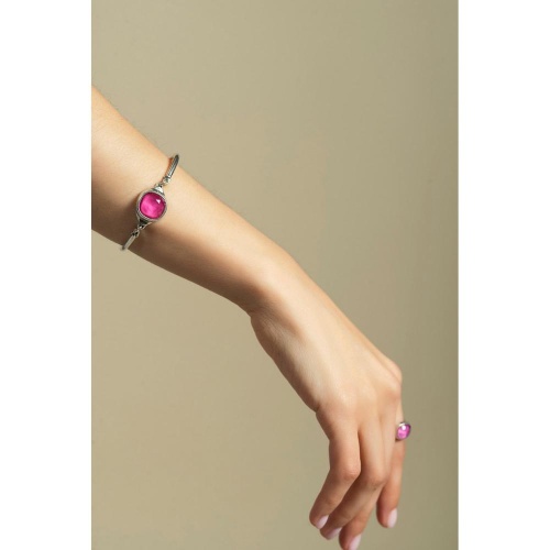 Браслет Ciclon, Mi amor, c кристаллом Swarovski, CN-EMO131 фуксия фото 3