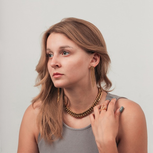 Серьги Fiore Luna Половинка, AWE2900-G фото 4