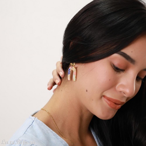 Серьги Franck Herval, Alix, перламутр, кристалл Swarovski, эмаль, FH22.1-12-67211 бежевый фото 3