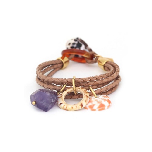 Браслет Nature Bijoux, St.Barth, с аметистом и ракушками, NB24.2-13-43661 фиолетовый
