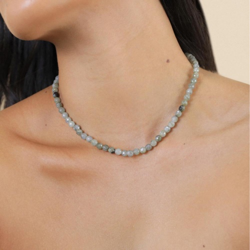 Колье Nature Bijoux, Eclipse, эбеновое дерево, лабрадорит, перламутр, NB25.2-15-43533 серый фото 2