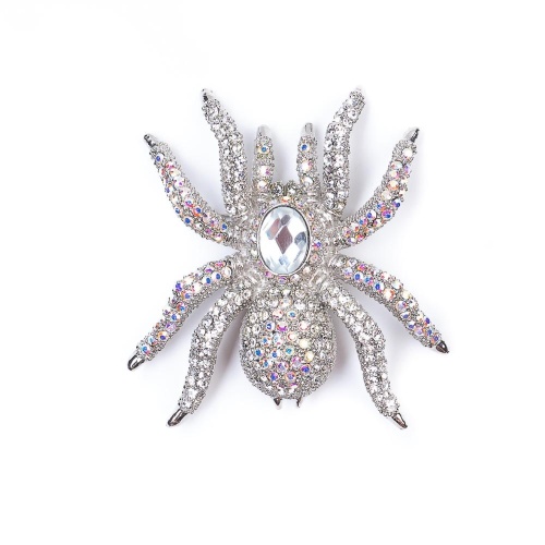 Брошь Moon Paris, Nord, паук, с кристаллами, MoS-22.03-048 серебристый