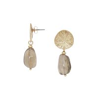 Серьги Nature Bijoux, Minerama, с дымчатым кварцем, NB26.1-12-90634 серый