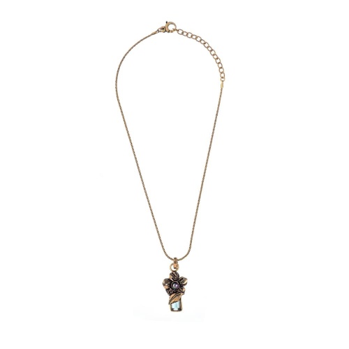 Колье Alcozer&J, цветок с жемчугом и цитрином, AL2512-C78GR25 золотистый фото 2