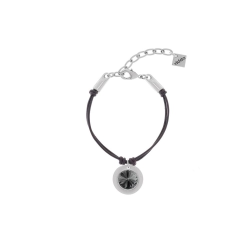 Браслет VIDDA, Sweet, кожаный, с кристаллом Swarovski, VD24.1-01866 серый