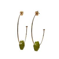 Серьги Moon Paris, полукольца,кристаллы, Mo-1902-016 зеленый