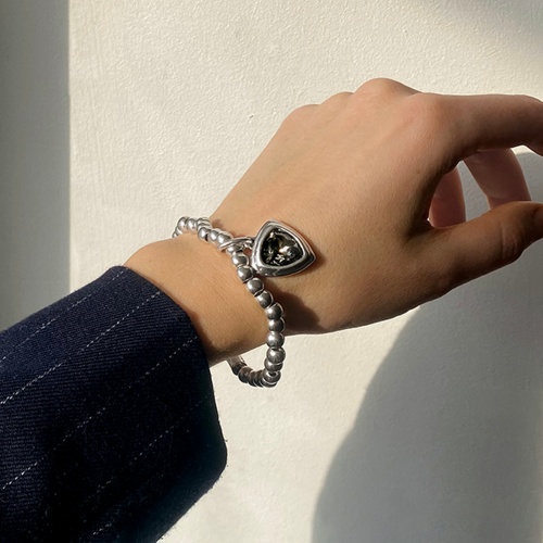 Браслет Ciclon, Genesis, стрейч, с кристаллом, CN-251109 серый фото 2