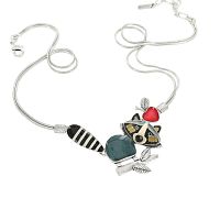 Колье TARATATA, Raton lover, цветная смола, бусины, слюдяная пудра, TT-T25-03104-104 серый