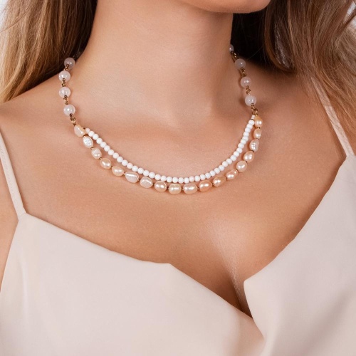 Колье Lanzerotti, Pesca, кварц, раковина, жемчуг, LZ-24.05-246 розовый фото 3