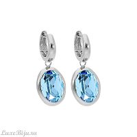 Серьги Qudo Creole TIVOLA small S aquamarine, 310515 BL/S