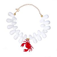 Колье Moon Paris, с крабом и цветной эмалью, Mo-Y26.03-007 красный