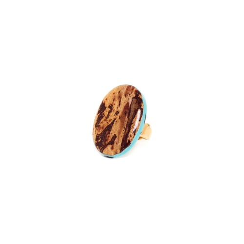 Кольцо Nature Bijoux, Guadeloupe, разъемное, с банановой корой в смоле, NB23.1-19-24664 голубой фото 6