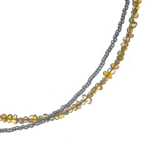 Колье Lanzerotti, Ispirazione, двойное, опал, японский бисер, LZ-24.10-440 серебристый фото 2