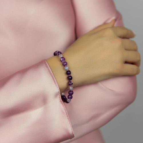 Браслет Lanzerotti, Iris, с лепидолитом и агатом, LZ-26.03-085 лиловый фото 2