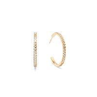 Серьги Coeur de Lion Hoop Crystal-Gold 30мм, 0147/23-1816