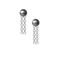 Серьги Katerina Vassou, Zenith, со сферой и цепями, KV25.2-404937B серебристый