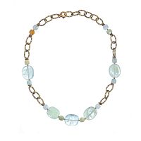 Колье Alcozer&J, с аквамарином и цитрином, AL-C68BW25-R мятный