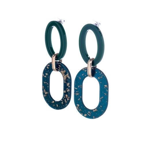 Серьги Moon Paris, Lorian, с овальной подвеской, ML-22.10-023 зеленый