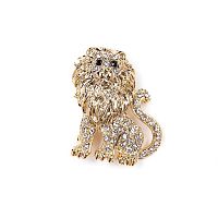 Брошь Moon Paris, Nord, лев, с кристаллами, MoS-22.03-004 золотистый