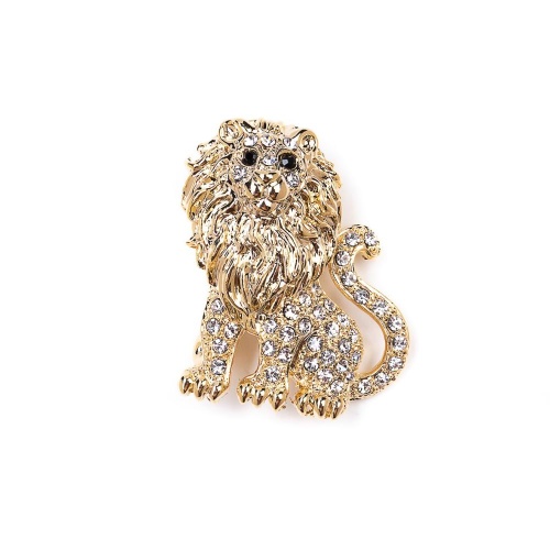 Брошь Moon Paris, Nord, лев, с кристаллами, MoS-22.03-004 золотистый