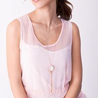 Колье Catherine Bijoux, Aurora crystal, с кристаллом, CB26.1-5682AG розовый