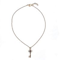 Колье Alcozer&J, подвеска-ключ с гранатом и Swarovski, AL2411-C38AT24 золотистый