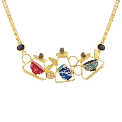 Колье TARATATA, Cannelle, с цветной смолой и стеклянными бусинами, TT-E24-01101-20M золотистый фото 2