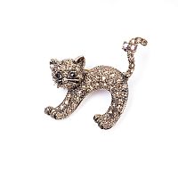 Брошь Moon Paris, Nord, кошка, с кристаллами, MoS-22.03-043 золотистый
