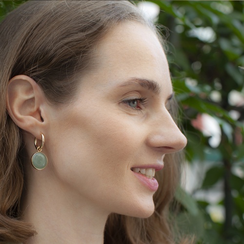 Серьги Fiore Luna GREEN AVENTURINE, LE1119 G/G фото 4