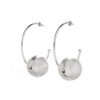 Серьги Dansk Copenhagen, Tabitha, полукольца с металлической бусиной, DNSK26.1-3C2601018 серебристый