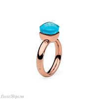 Кольцо Qudo Firenze dark aquamarine 18 мм, 610910/18 BL/RG