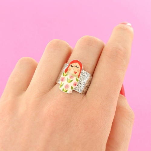 Кольцо TARATATA, Nanas, разъемное, с цветной смолой, TT-W24-03412-10M серебристый фото 5