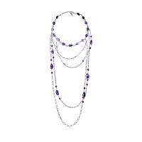 Колье Lanzerotti, Iris, с аметистом, агатом и лепидолитом, LZ-26.03-075 фиолетовый