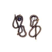 Серьги Alcozer&J, асимметрия, змея с агатом и жемчугом, AL-O68GA24-R золотистый