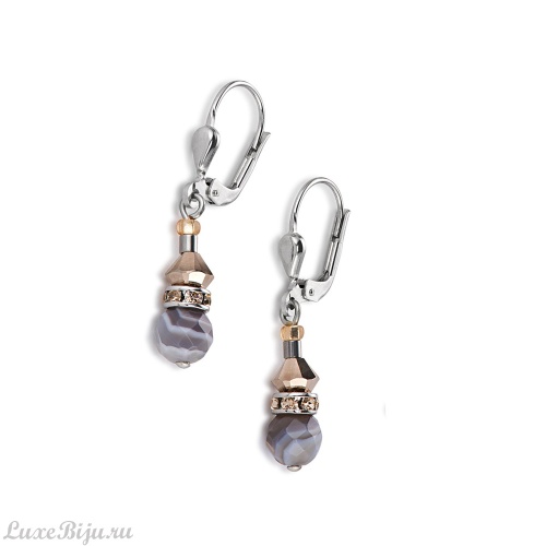 Серьги Coeur de Lion Brown-Grey 4894/20-1112