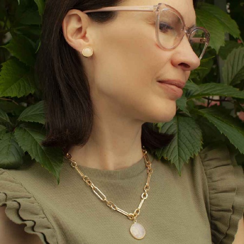 Пусеты Fiore Luna ROSE QUARTZ, LE1108 R/G фото 2